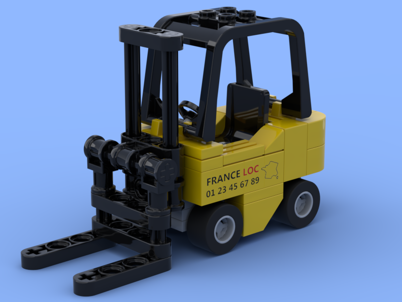 Le chariot élévateur en briques Lego® - Der Gabelstapler auf Lego® steinen - The forklift truck made with Lego® bricks