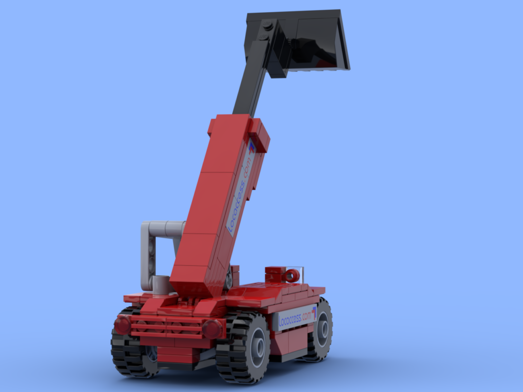 Red telescopic handler made of Lego® bricks