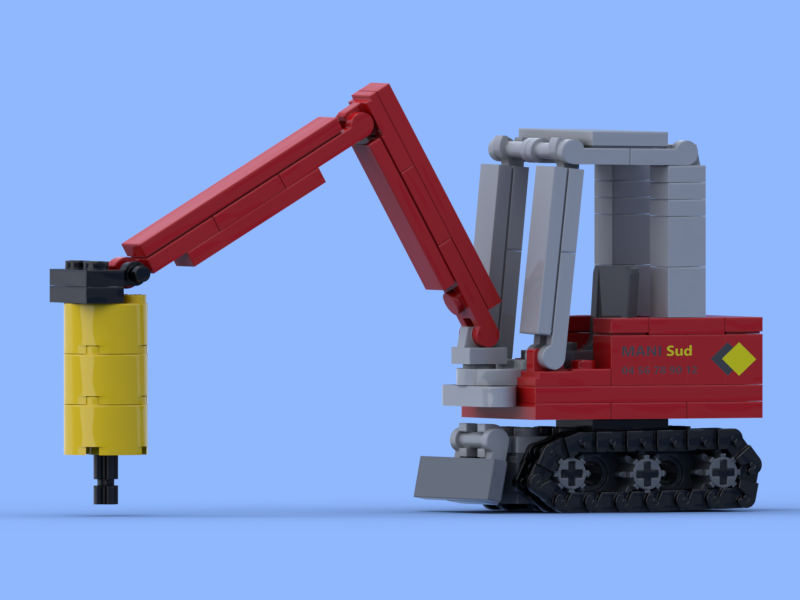 Minipelle en briques Lego® - Minibagger auf Lego® steinen - Miniexcavator made with Lego® bricks