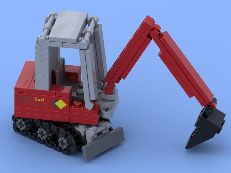 Minipelle en briques Lego® - Minibagger auf Lego® steinen - Miniexcavator made with Lego® bricks