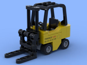 The small fork lift truck made of Lego® bricks