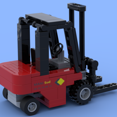 Le chariot élévateur réalisé en briques Lego®
